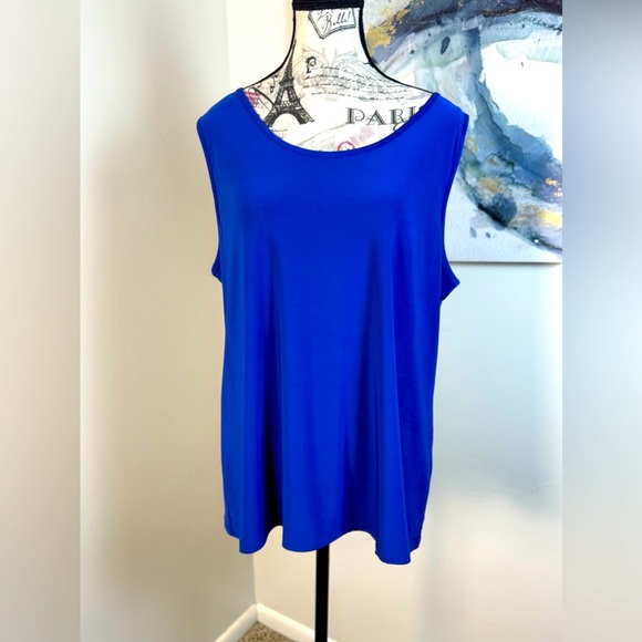 Serengeti Royal Blue Minimalist Chic Sleeveless Tank Top Size Large - Picture 1 of 9